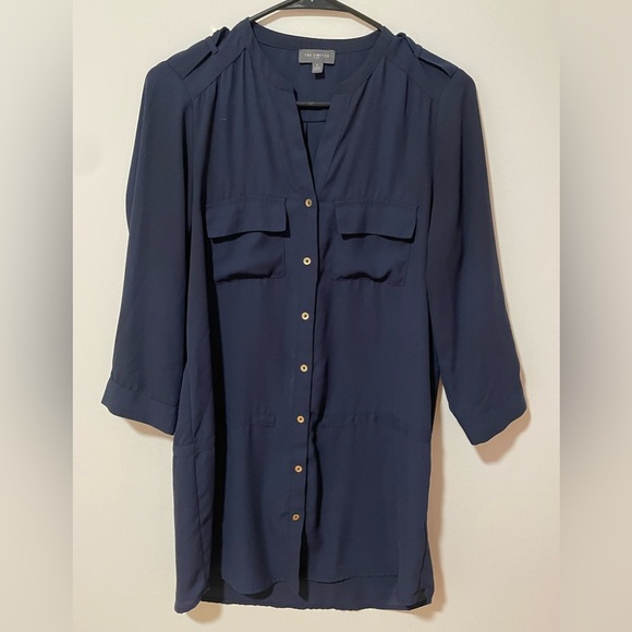 The Limited Navy Blue Button-Up Tunic Dress Womens S - Picture 2 of 8